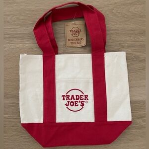 Trader Joe’s Mini Canvas Tote Bag- RED
